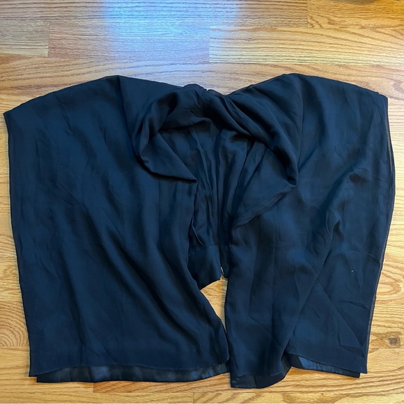 Carmen Marc Valvo 100% silk wide leg black pant size 2 - Picture 6 of 7